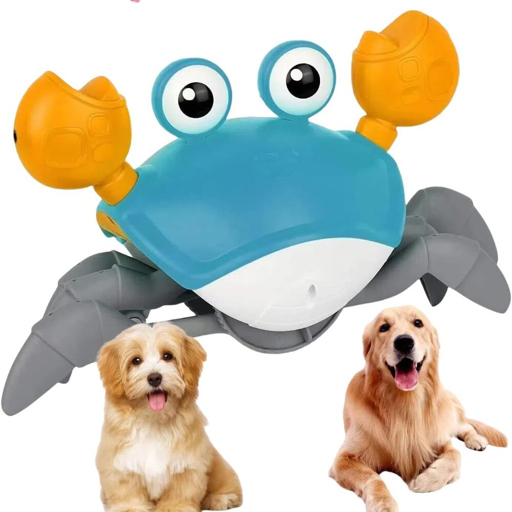 Interactive Crawling Crab Dog Toy with Lights and Music for Small to Medium Pets